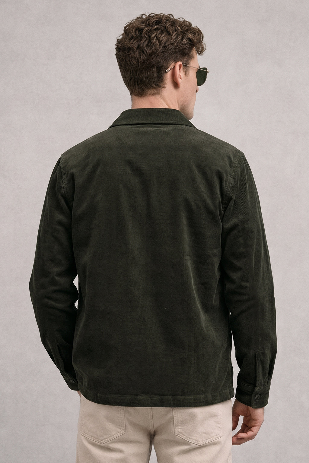 Olive Green 4 Pocket Loose Fit Exclusive Corduroy Jacket