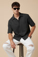 Black Plain Regular Fit Half Sleeve Single Pocket Exclusive Shirt
