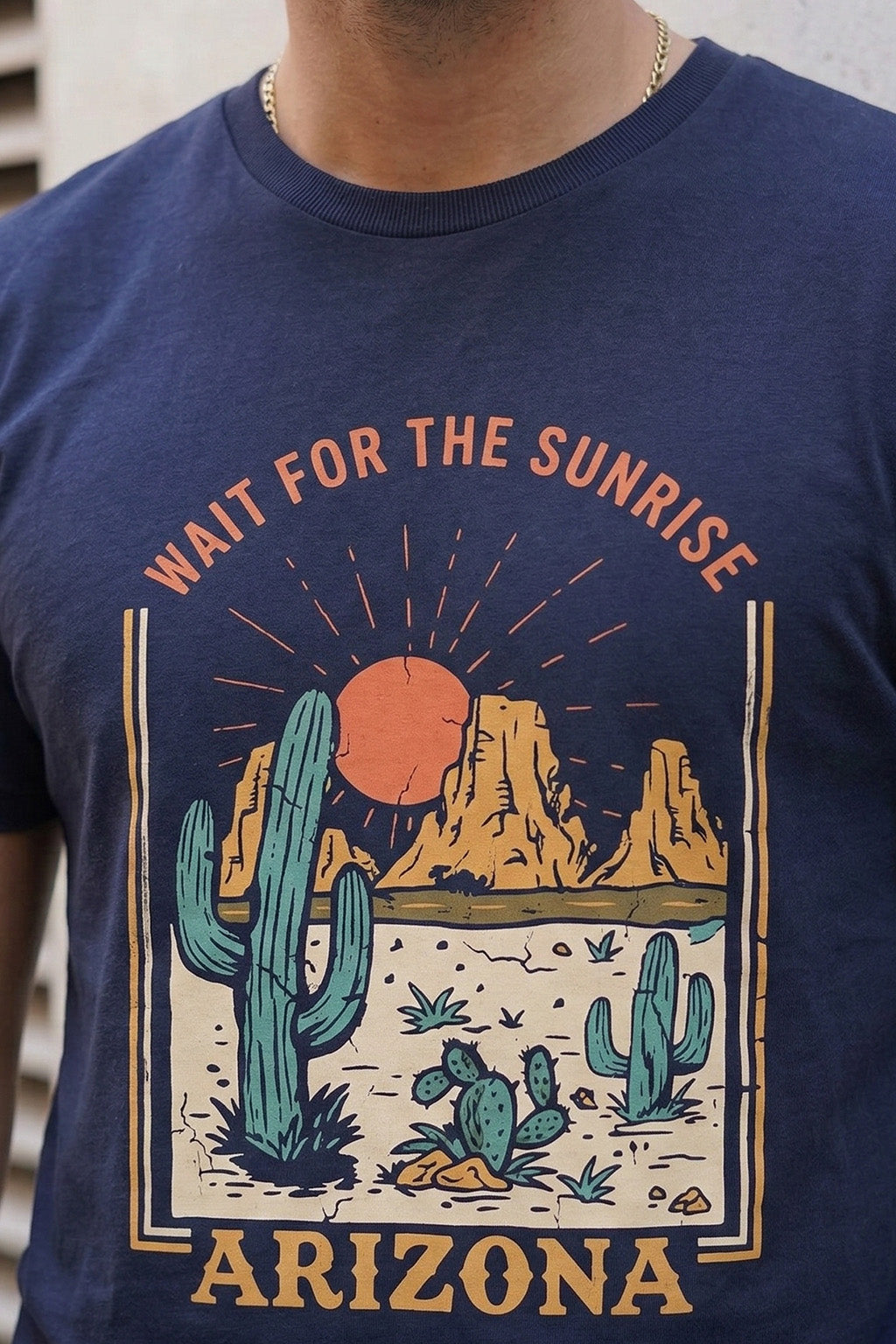 Arizona Navy Regular Fit Printed T-shirt