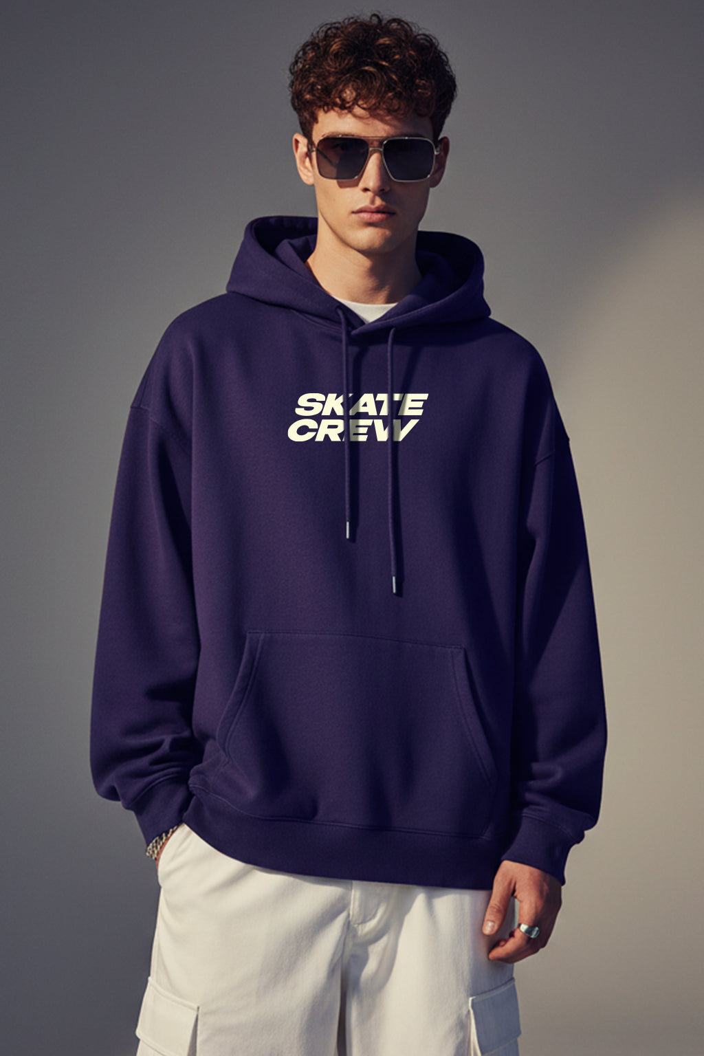 Skate Crew Future Dusk Oversized Printed Hoodie