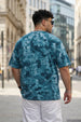 Blue Tie-Die Printed Plus Size T-shirt