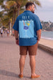 Blue Lagoon Blue Plus Size Printed Exclusive Shirt