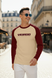 Veirdo Maroon & Swanwhite Raglan Full Sleeve Printed T-shirt