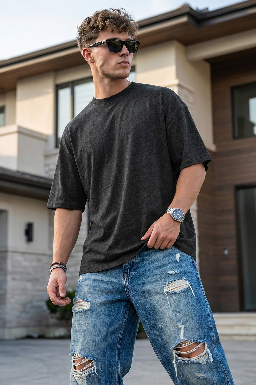 Anthra Plain Oversized T-shirt