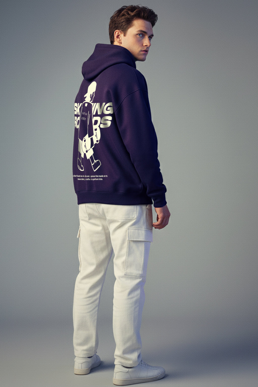 Skate Crew Future Dusk Oversized Printed Hoodie