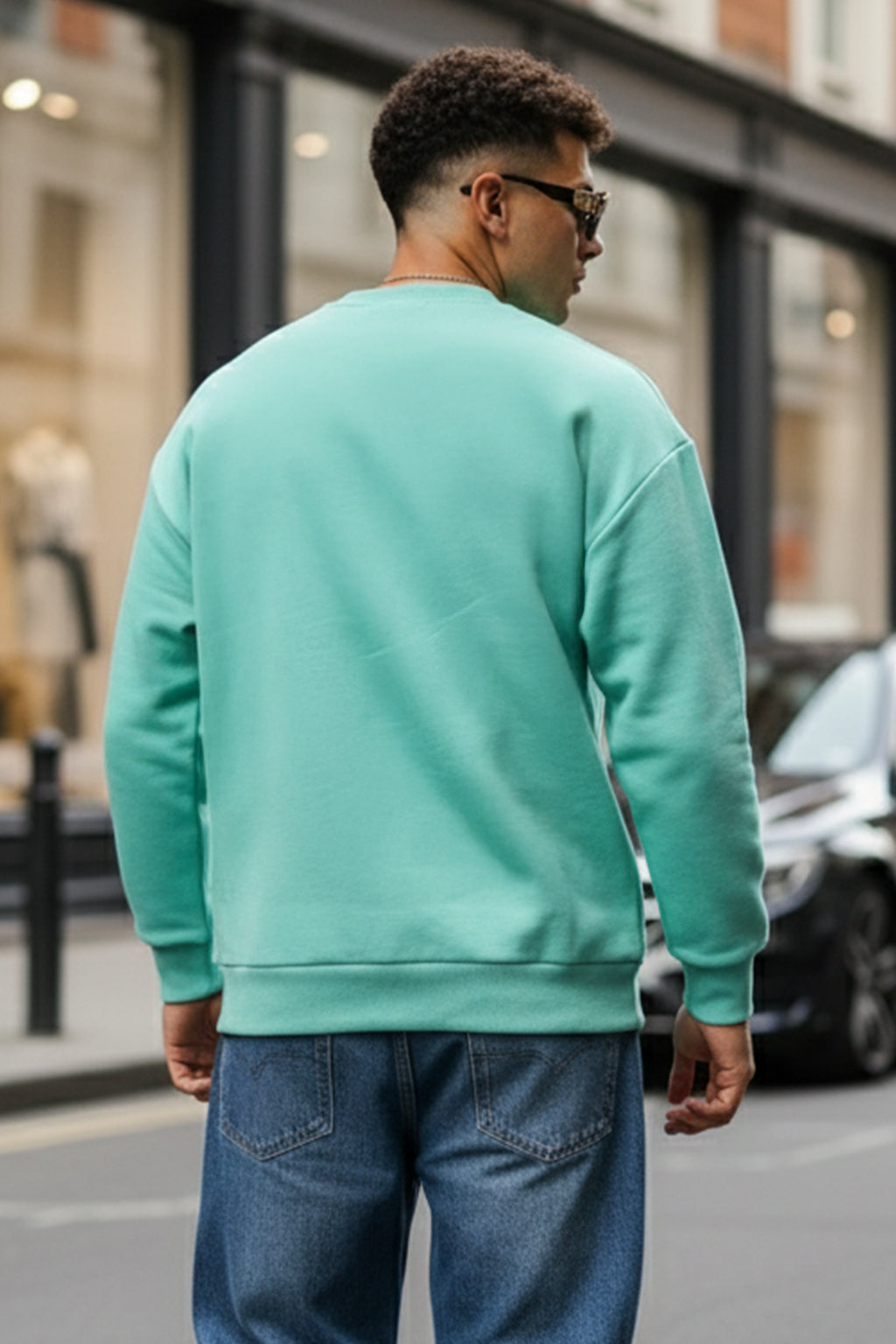 Keep Growing Green Front Printed Regular Fit Sweatshirt