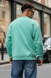 Keep Growing Green Front Printed Regular Fit Sweatshirt