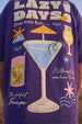 Lazy Days Skipper Blue Oversized Puff Printed Exclusive T-shirt