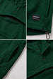 Veirdo Green Oversized Plain Button-Neck Pullover Hoodie