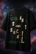Antisocial Black Oversized Puff Printed Exclusive T-shirt