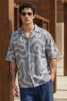 Abstract Grey Embroidered Oversized Exclusive Shirt