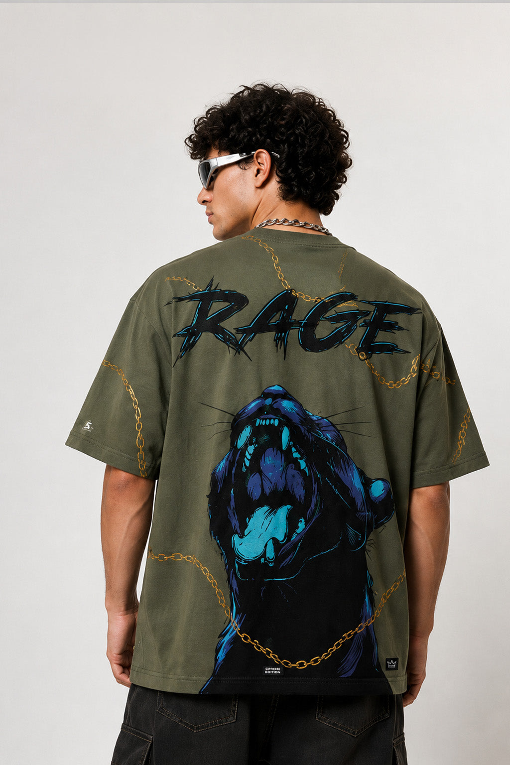Black Panther Olive Back Printed Exclusive T-shirt Supreme Edition