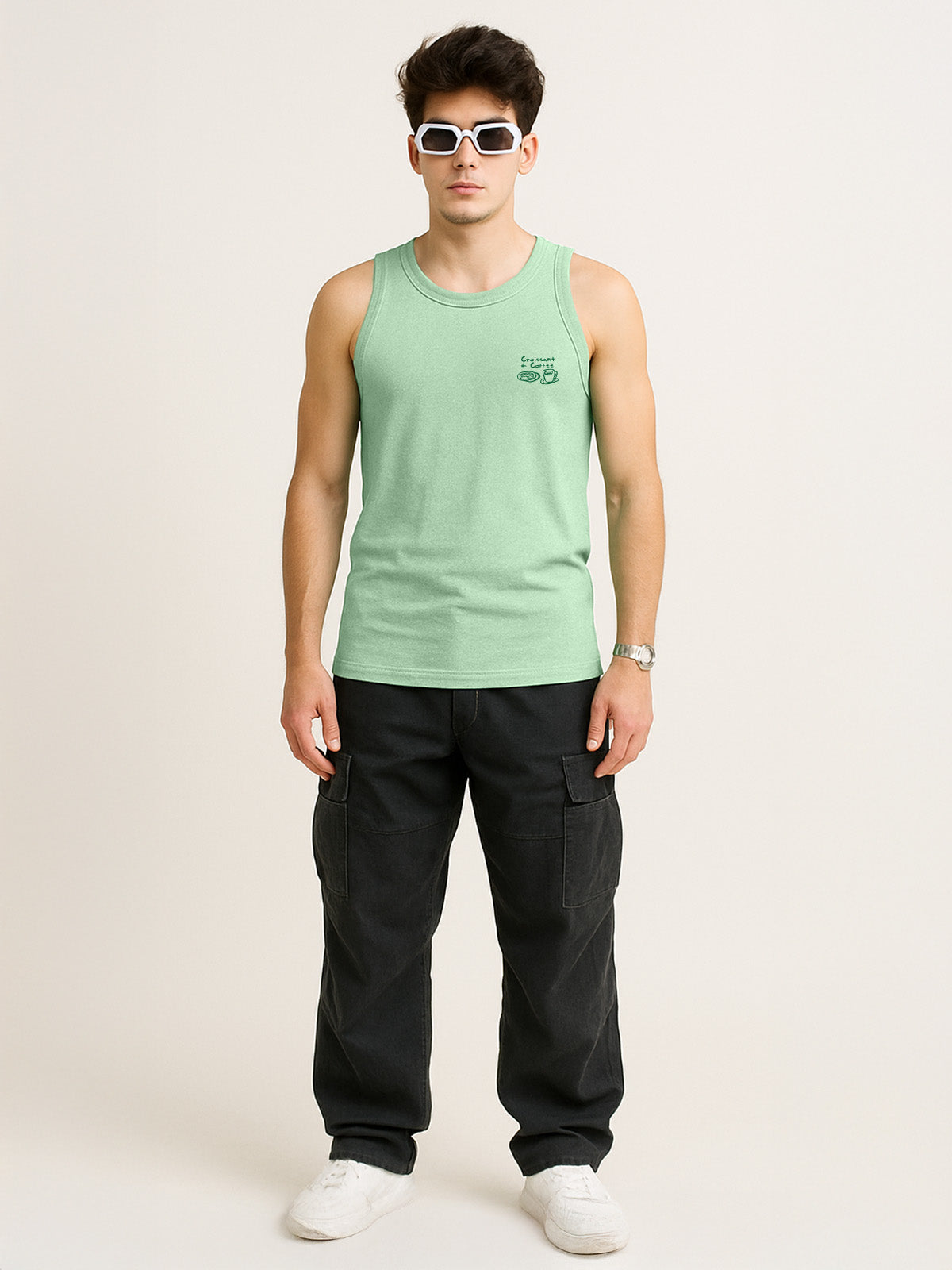 Street Cafe Fogg Green Regular Fit Printed Vest