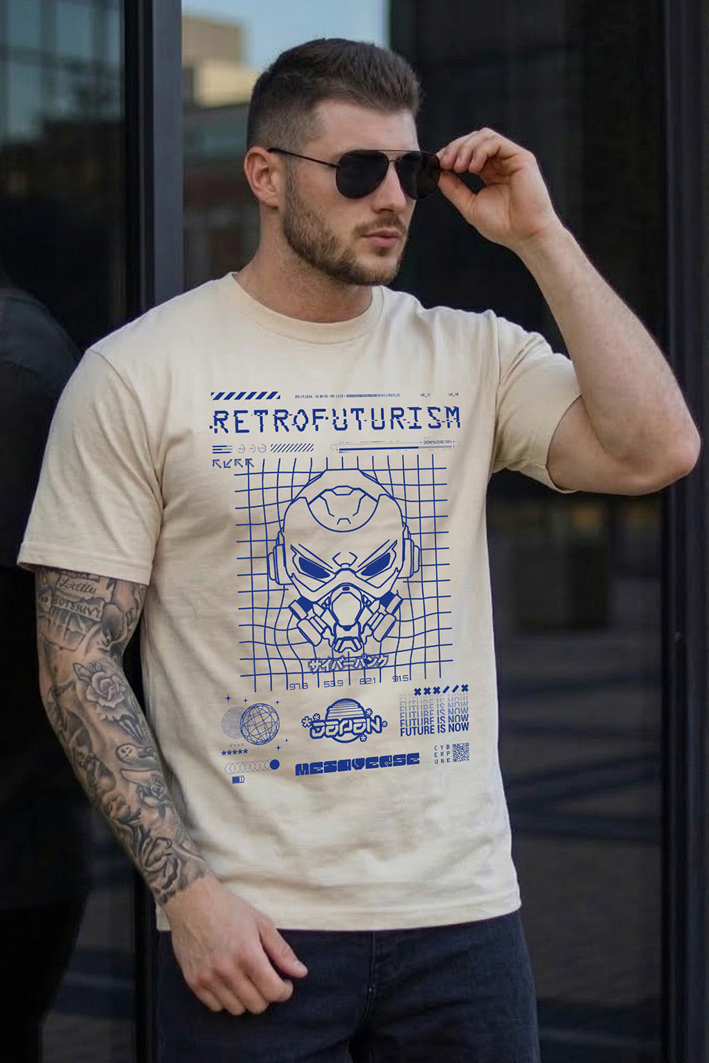 Futurism Swanwhite Regular Fit Printed T-shirt