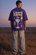 Lazy Days Skipper Blue Oversized Puff Printed Exclusive T-shirt