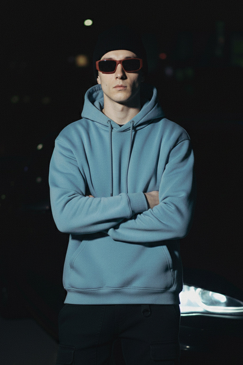 Heritage Blue Plain Oversized Fit Hoodie