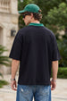 Black Plain Oversized Polo T-shirt