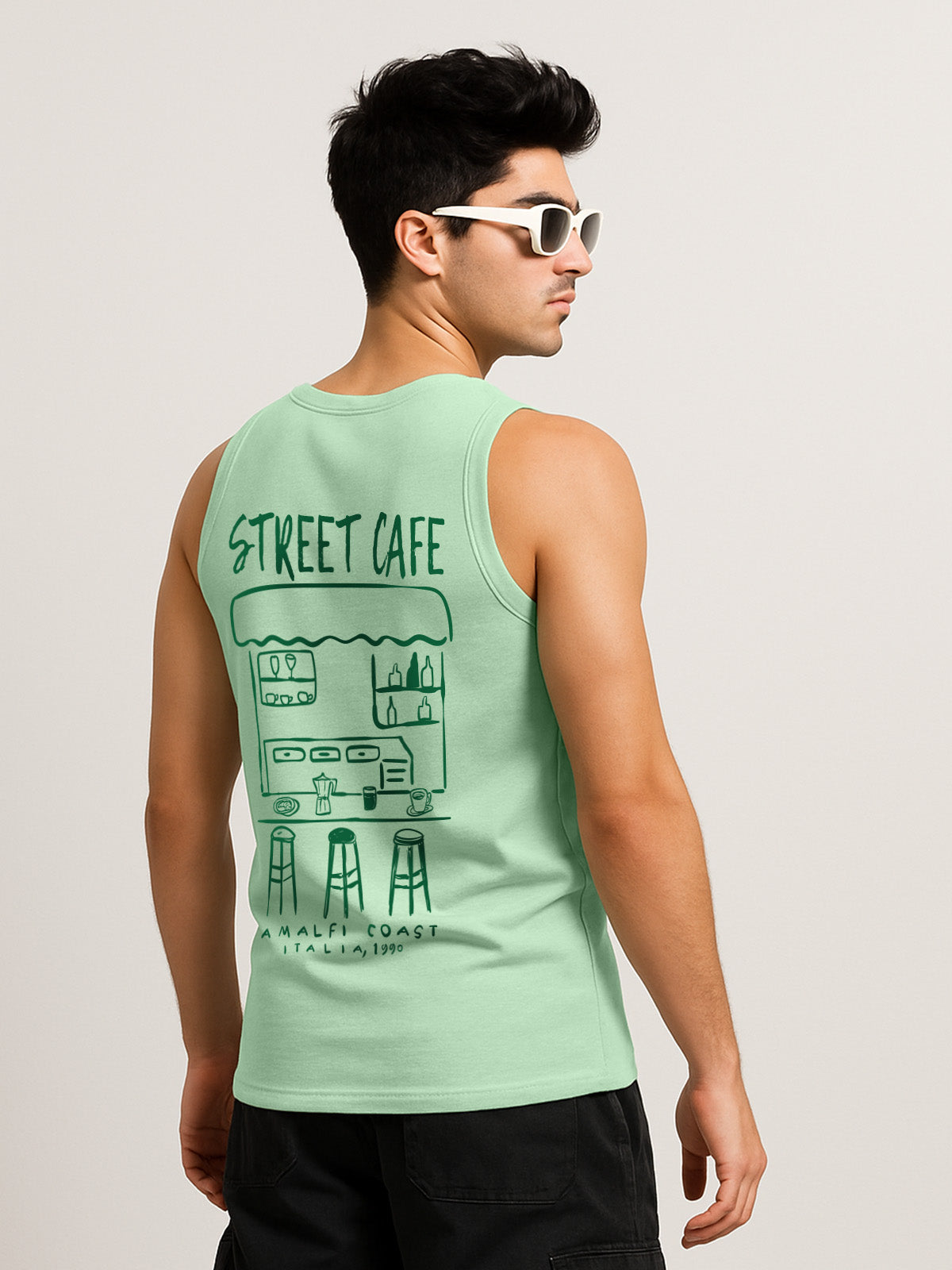 Street Cafe Fogg Green Regular Fit Printed Vest