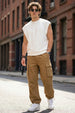 Khaki 5 Pocket Woven Straight Fit Exclusive Cargo Pant With Adjustable Ankle