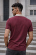 Maroon Contrast Collar Economic Regular Fit Pique Polo