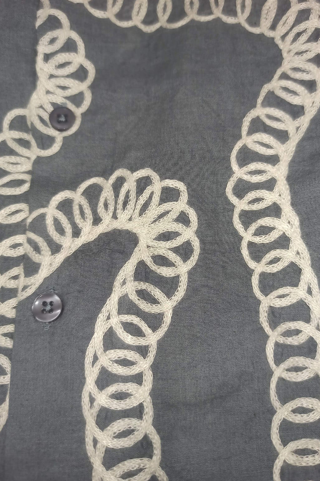 Abstract Grey Embroidered Oversized Exclusive Shirt