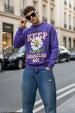 Keep Growing Purple Front Printed Regular Fit Sweatshirt