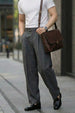 Grey Tailored High-Waist Formal Wide-Leg Korean Pant