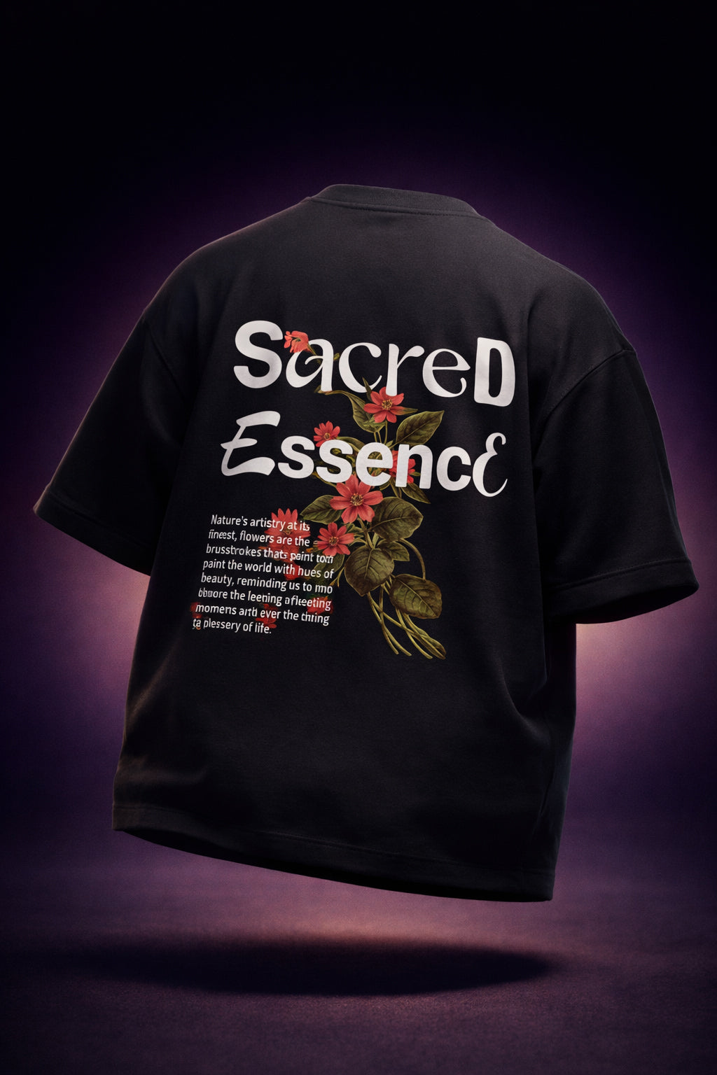 Sacred Black Plus Size Printed Exclusive T-Shirt