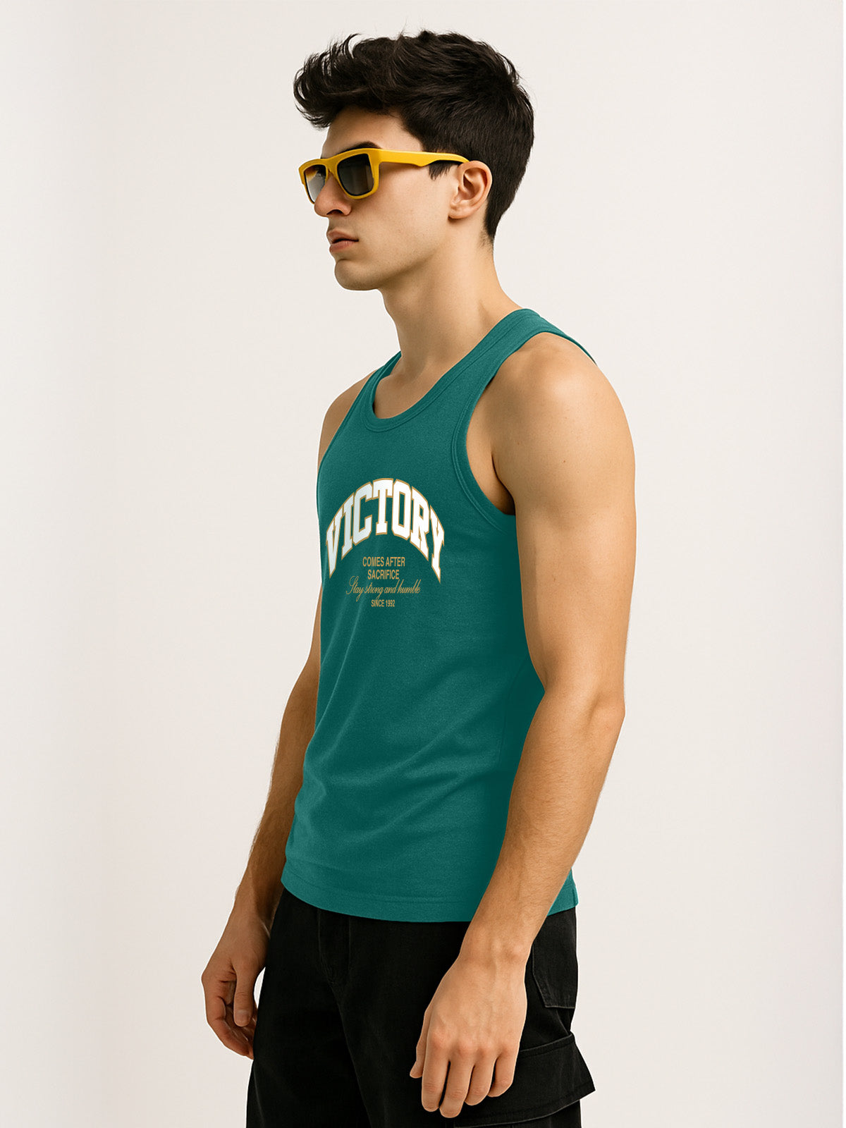 Victory Green Regular Fit Printed Vest