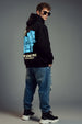 Drop The Heat Black Oversized Printed Hoodie