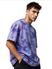 Smoke Lilac Oversized Tie-Die Printed T-shirt