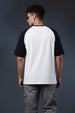 White-Black Raglan Oversized Typography Printed T-shirt