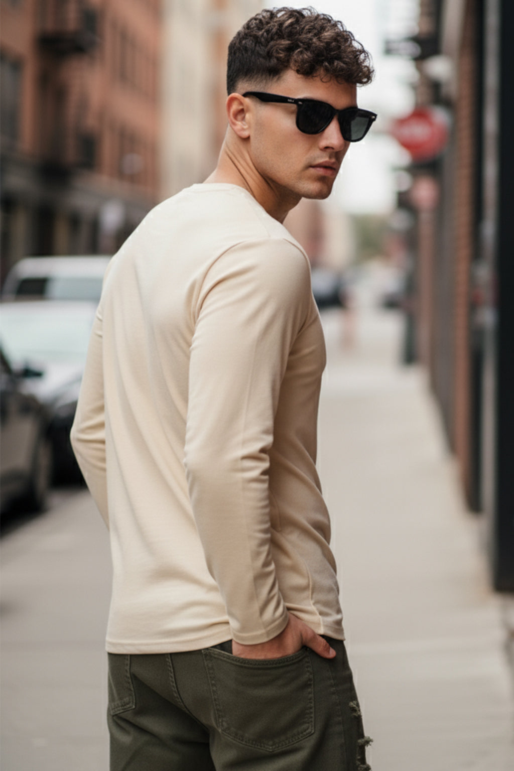 Swan White Plain Full Sleeves Regular Fit T-shirt