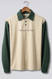 Normal Is Boring Beige & Olive Oversized Full Sleeve Exclusive Polo T-shirt