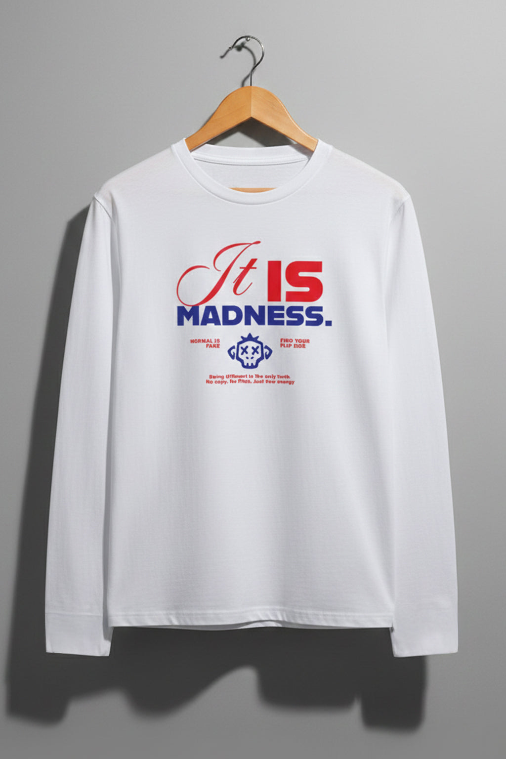 Madness White Full Sleeves Regular Fit Printed T-shirt