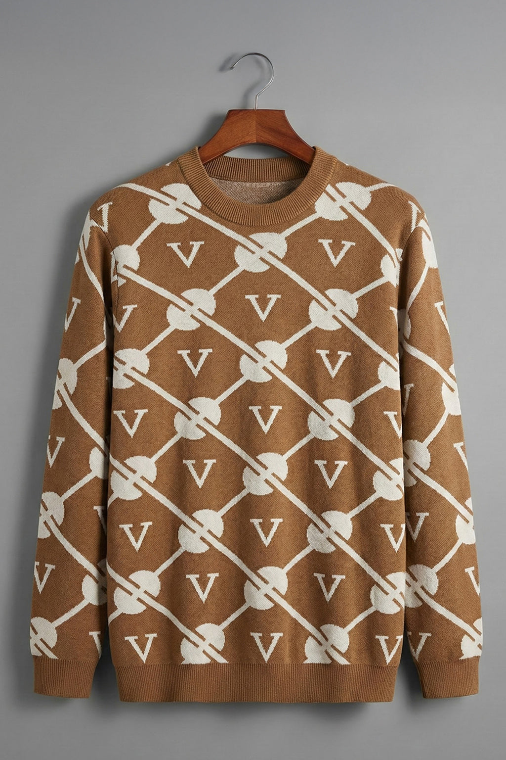 Musterd Yellow Jacquard Printed Regular FIt Sweatshirt