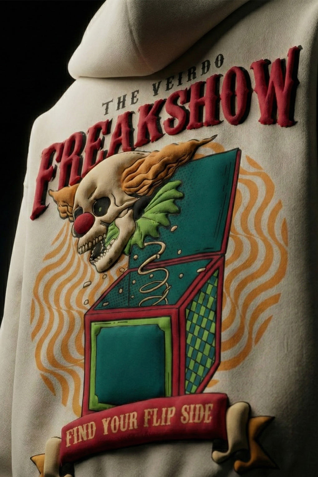 Freakshow Marshmallow Oversized Printed Exclusive Hoodie