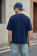 Veirdo Original Navy Oversized Typography Brand Printed T-shirt