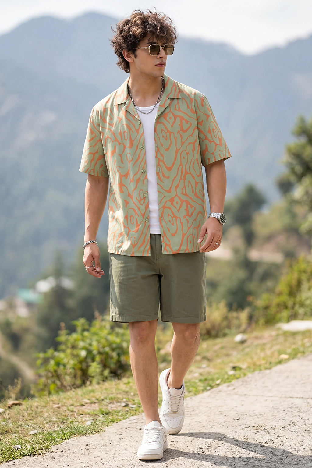 Coral Wave Orange All Over Print Oversized Exclusive Shirt