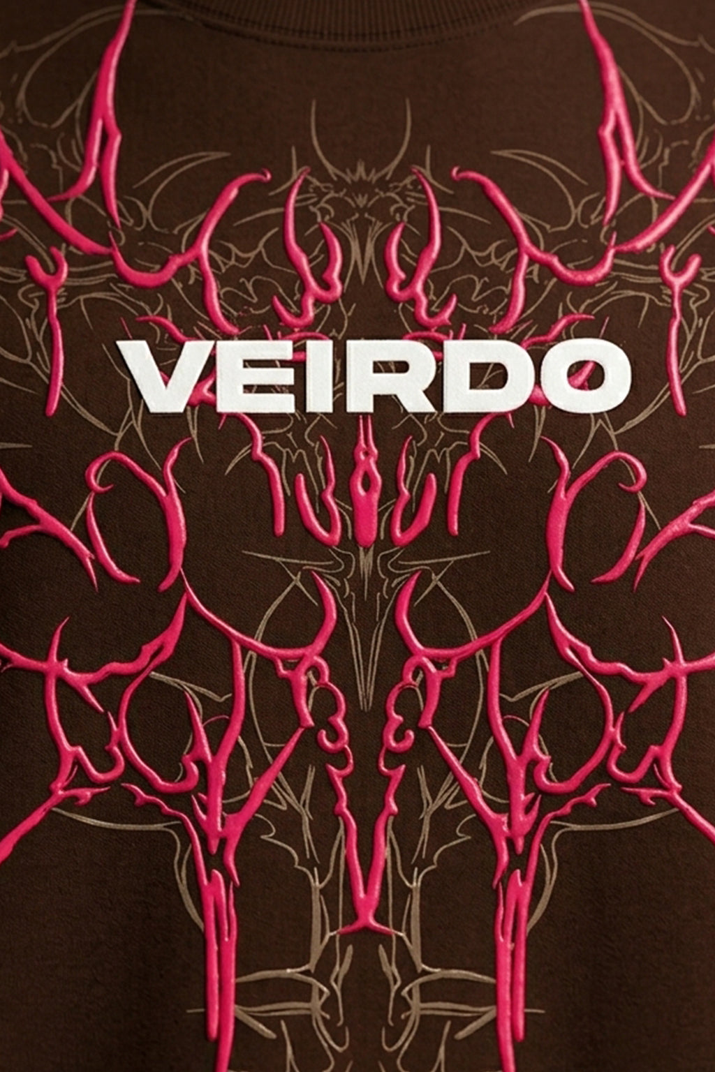 Veirdo Brown Silicon Printed Exclusive T-shirt Supreme Edition