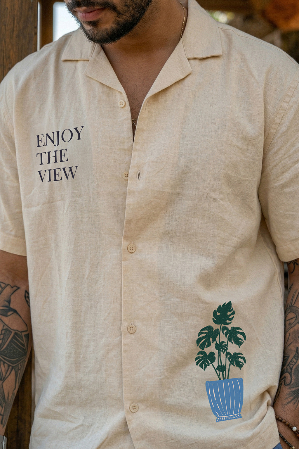 Live In Moment Swanwhite Oversized Printed Exclusive Shirt