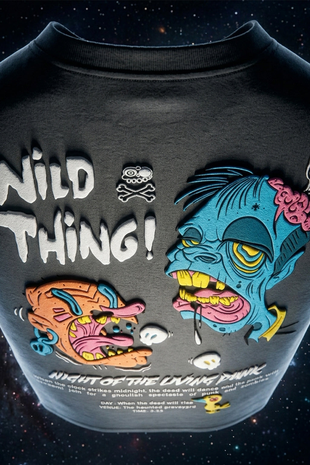 Wild Thing Dark Grey Oversized Puff Printed Exclusive T-shirt