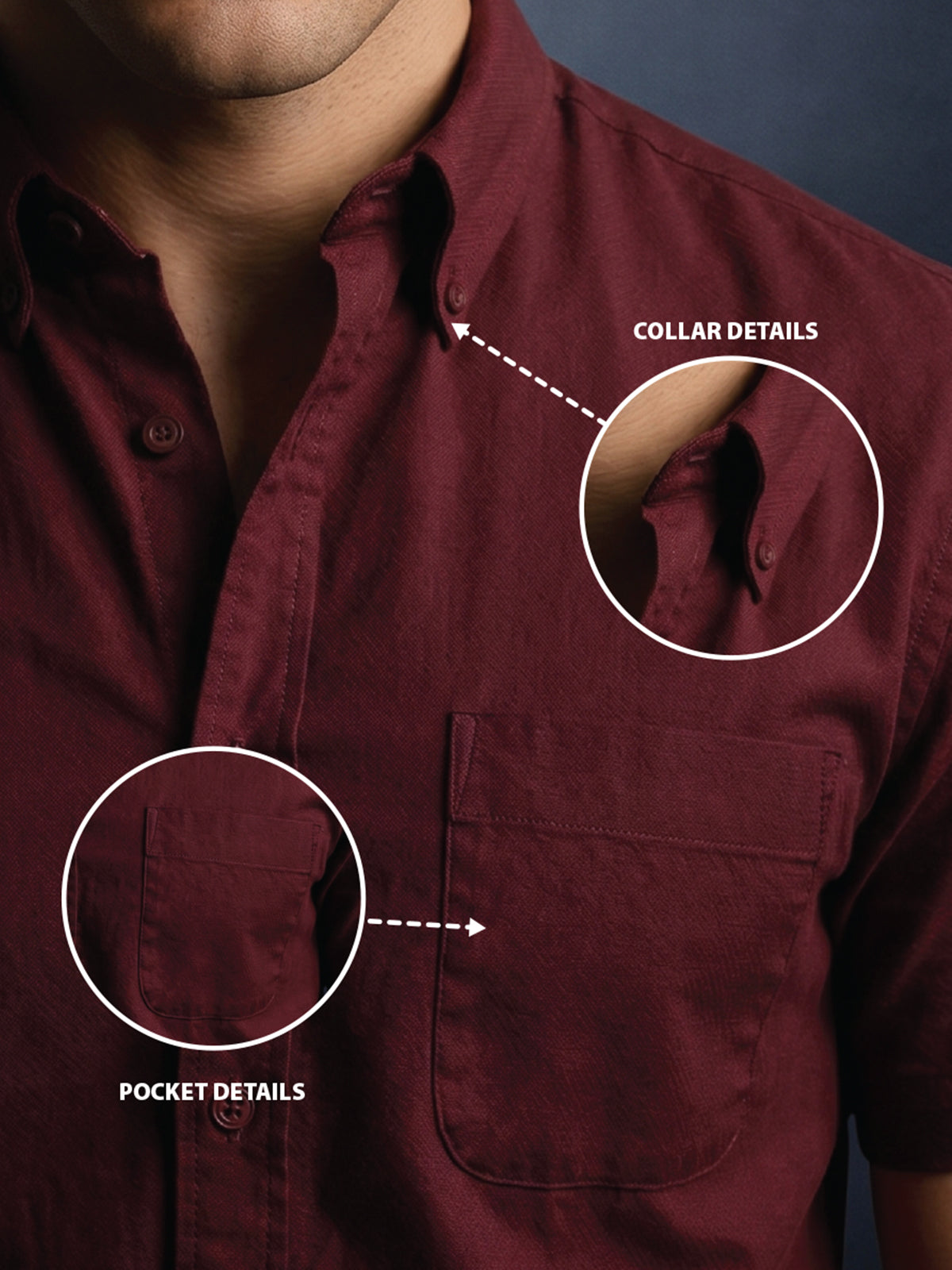 Maroon Plain Regular Fit Half Sleeve Single Pocket Exclusive Shirt