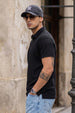 Black Plain Fortec Exclusive Zipper Polo T-Shirt
