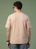 Mocha Drift Beige Oversized Graphic Printed T-shirt