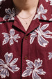 Crimson Petal Maroon All Over Printed Oversized Exclusive Shirt