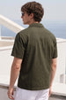 Olive Utility Twill Cropped Short-Sleeve Exclusive Shirt