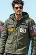 Olive Green Multi-Patch Functional Pocket Hooded Jacket