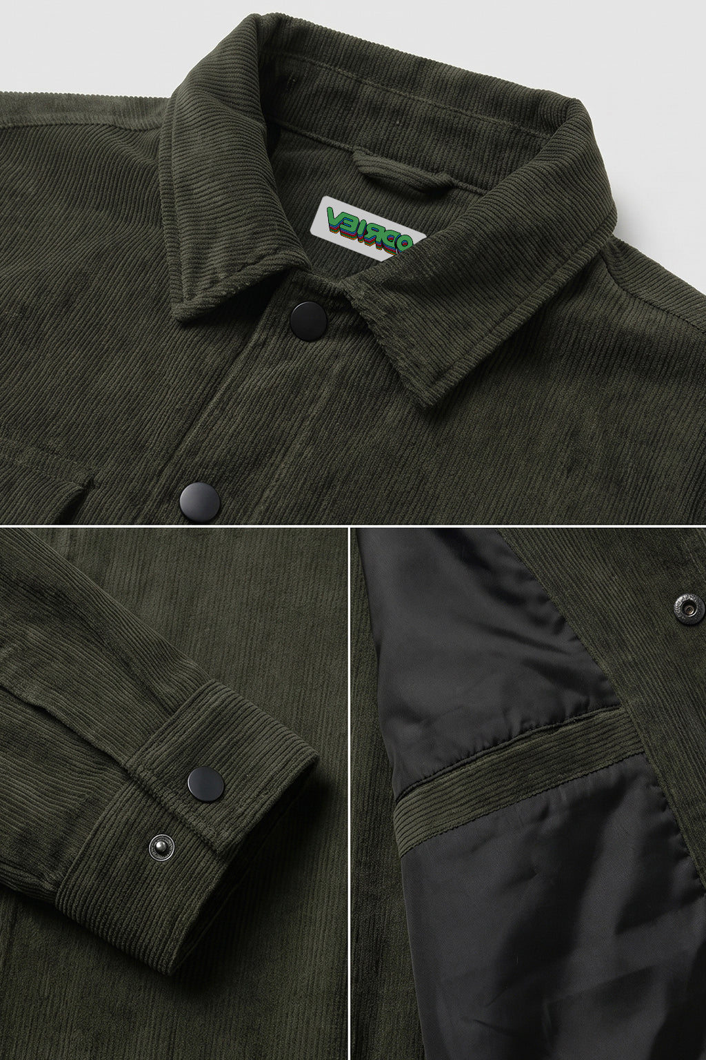 Olive Green 4 Pocket Loose Fit Exclusive Corduroy Jacket