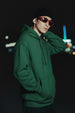 Green Plain Oversized Fit Hoodie
